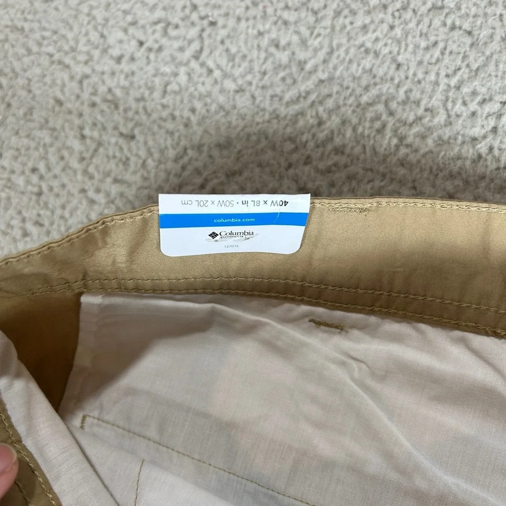 Columbia Washed Out Short Mens 40 Fossil Khaki Cotton 8 Inseam 149153245 NEW